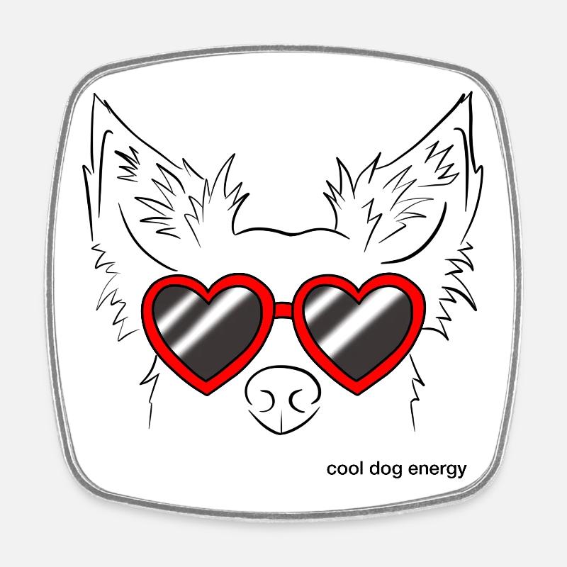 Énergie cool de chien - Magnet carré - blanc