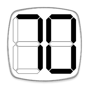 NUMBER 70 Seventy Gift Digital - Square fridge magnet - white - Front