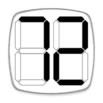 NUMBER 72 Seventy-Two Gift Digital - Square fridge magnet - white - Front