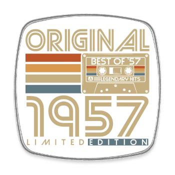 Cadeau rétro vintage d’anniversaire 1957 - Magnet carré - blanc - Devant