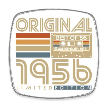 1956 Jahrgang Geburtstag Vintage Retro Geschenk - Viereckiger Kühlschrankmagnet - Weiß - Vorne