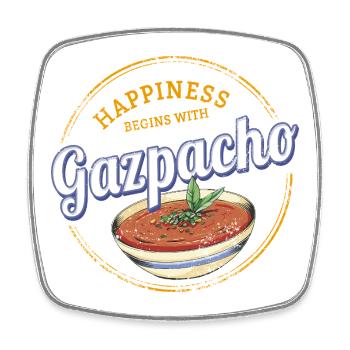 Gazpacho Soup Retro Chef Vintage Gourmet Spain - Square fridge magnet - white - Front