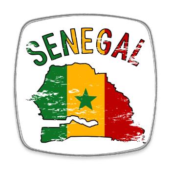 Senegal Flagge Landkarte Silhouette used - Viereckiger Kühlschrankmagnet - Weiß - Vorne