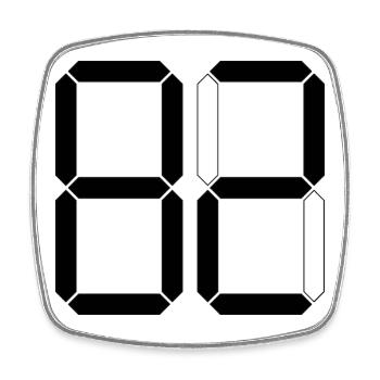 NUMBER 82 Eighty-Two Gift Digital - Square fridge magnet - white - Front