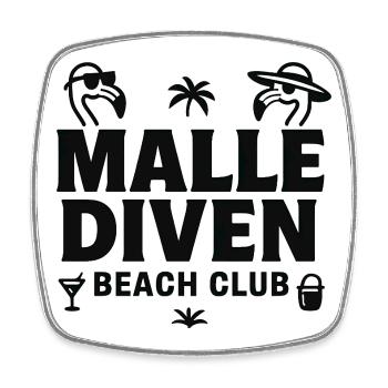 Malle Diven Beach Club Flamingo Mallorca Party - Square fridge magnet - white - Front