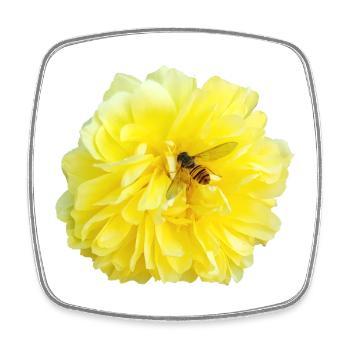 Yellow_Rose_-_Bee_Nature_Photography - Square fridge magnet - white - Front