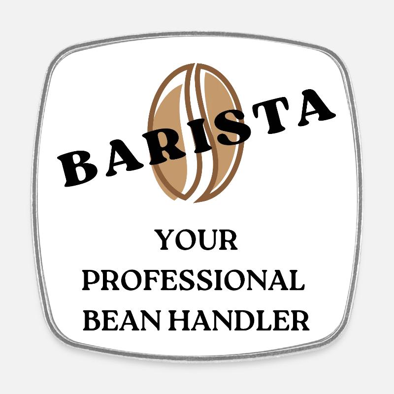 Graphique barista de café - Magnet carré - blanc