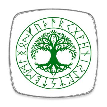 Viking Tree Celtic Knot - Square fridge magnet - white - Front