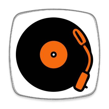 Disques vinyles vinyles vinyles - Magnet carré - blanc - Devant