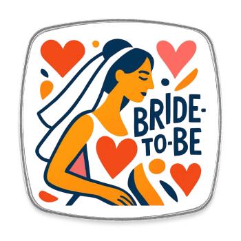 Bride to be - Viereckiger Kühlschrankmagnet - Weiß - Vorne