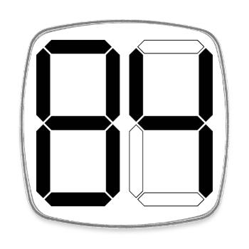 NUMBER 84 Eighty-Four Gift Digital - Square fridge magnet - white - Front