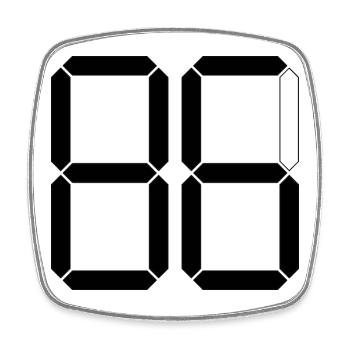 NUMBER 86 Eighty-Six Gift Digital - Square fridge magnet - white - Front