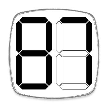 NUMBER 87 Eighty-Seven Gift Digital - Square fridge magnet - white - Front
