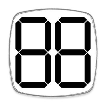 NUMBER 88 Eighty-Eight Gift Digital - Square fridge magnet - white - Front