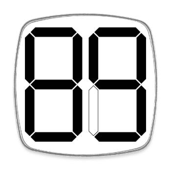 NUMBER 89 Eighty-Nine Gift Digital - Square fridge magnet - white - Front