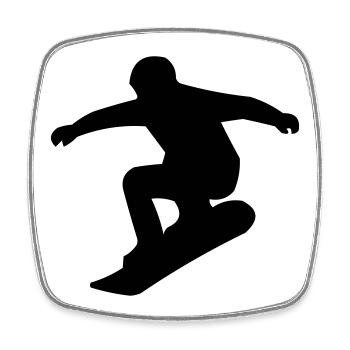 Snowboarders - Magnet carré - blanc - Devant