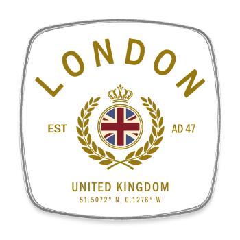 London Badge Gold UK Flag - Square fridge magnet - white - Front