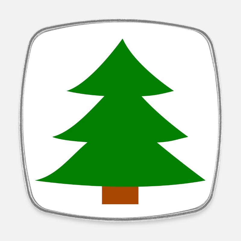 Weihnachtsbaum Silhouette - Viereckiger Kühlschrankmagnet - Weiß