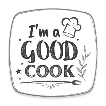 Im a GOOD COOK Chef Chalk - Square fridge magnet - white - Front