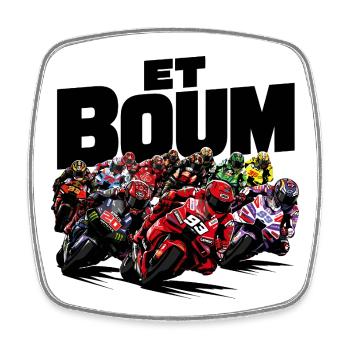 ET BOUM - Magnet carré - blanc - Devant