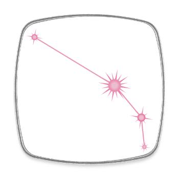 Widderstern Sternbild Tierkreiszeichen Pastellrosa - Viereckiger Kühlschrankmagnet - Weiß - Vorne