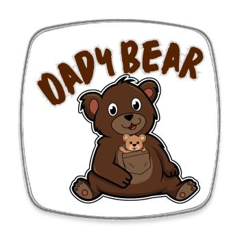 Papa Ours et son Ourson - Viereckiger Kühlschrankmagnet - Weiß - Vorne