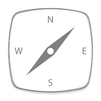 Nordstern Kompass Illustration - Viereckiger Kühlschrankmagnet - Weiß - Vorne