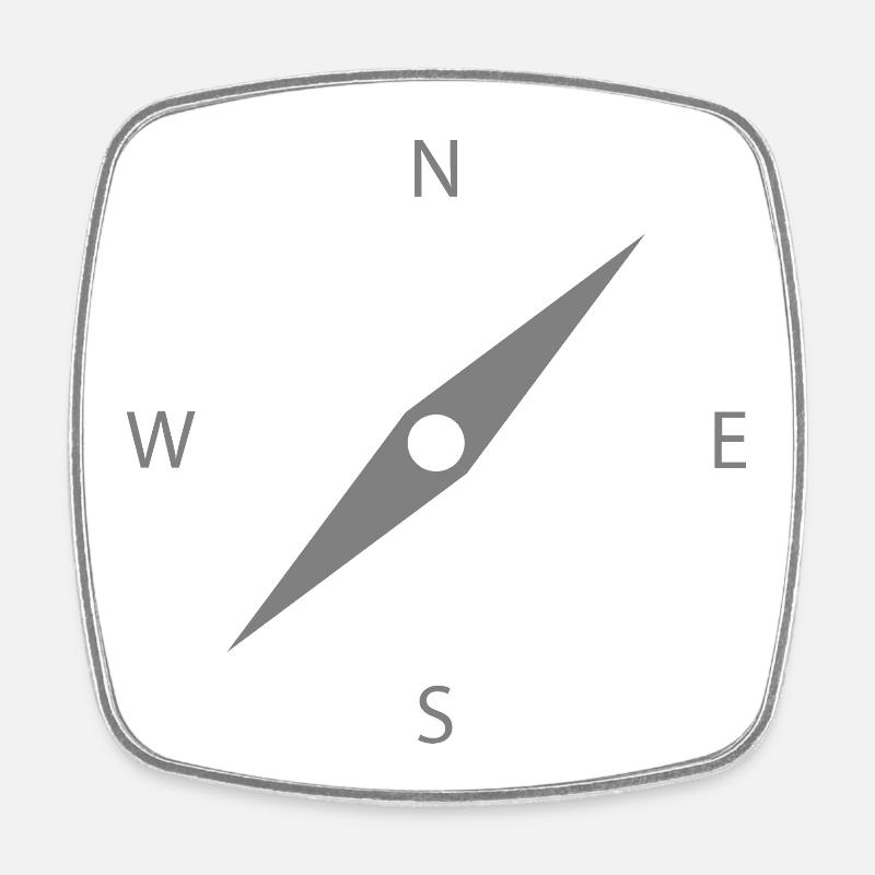 North Star Compass Illustration - Square fridge magnet - white