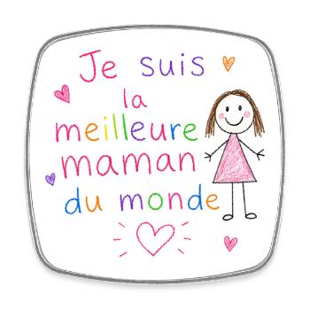 Je suis la meilleure maman du monde - Magnet carré - blanc - Devant