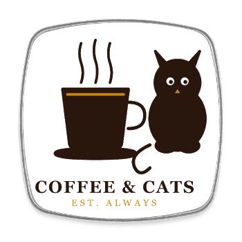 Coffee Cats Cozy Moments - Square fridge magnet - white - Front