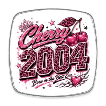 Cherry 2004 Leopard Style - Square fridge magnet - white - Front