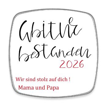 Abitur bestanden - Viereckiger Kühlschrankmagnet - Weiß - Vorne