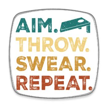 Aim. Throw. Wear. Repeat. - Square fridge magnet - white - Front
