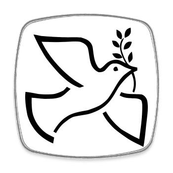 Colombe de la Paix – Symbole de la Paix et de l’Espoir - Magnet carré - blanc - Devant