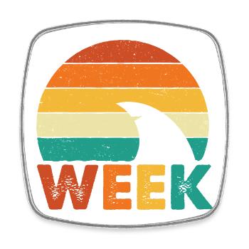 Minimal Shark Week Ocean Marine Style - Viereckiger Kühlschrankmagnet - Weiß - Vorne
