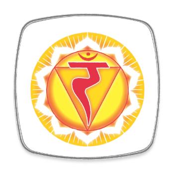 Navel chakra Manipura - Square fridge magnet - white - Front