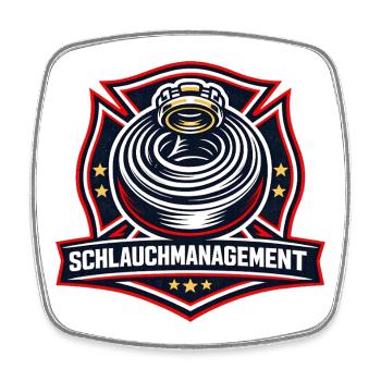 Schlauchmanagement Emblem - Viereckiger Kühlschrankmagnet - Weiß - Vorne