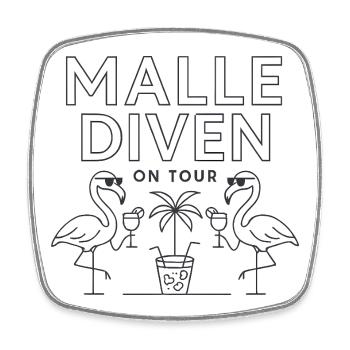 Malle Diven On Tour Damen Flamingo Mallorca Party - Viereckiger Kühlschrankmagnet - Weiß - Vorne