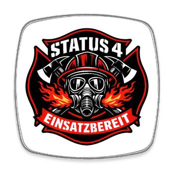 Status 4 Einsatzbereit Logo - Viereckiger Kühlschrankmagnet - Weiß - Vorne