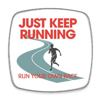 Jogging Endurance Runner Fitness just keep running - Square fridge magnet - white - Front