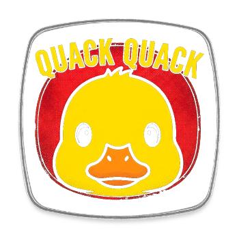 Coin coin-coin canard Pop Art - Magnet carré - blanc - Devant