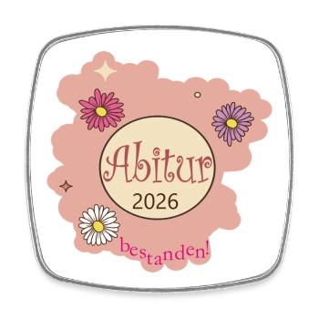 Abitur 2026 Bestanden - Viereckiger Kühlschrankmagnet - Weiß - Vorne