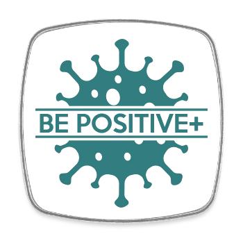 Be positive - Square fridge magnet - white - Front