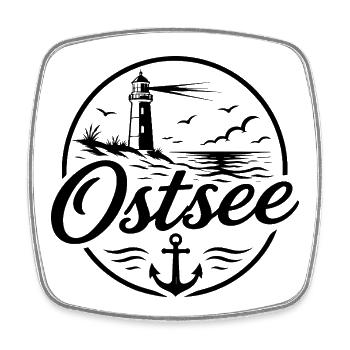 Ostsee - Viereckiger Kühlschrankmagnet - Weiß - Vorne