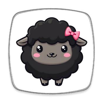 black sheep - Square fridge magnet - white - Front