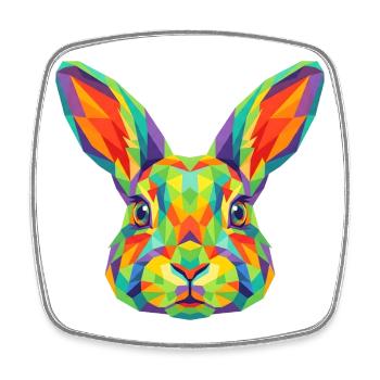 Colorful Geometric Rabbit Bunny Pop Art - Square fridge magnet - white - Front