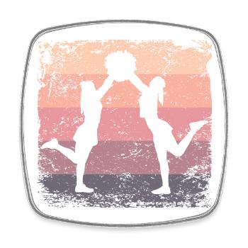 Cheerpom pom girls Mom Cheerleading - Magnet carré - blanc - Devant