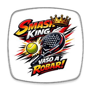 Königlicher Smash Tennis - Viereckiger Kühlschrankmagnet - Weiß - Vorne