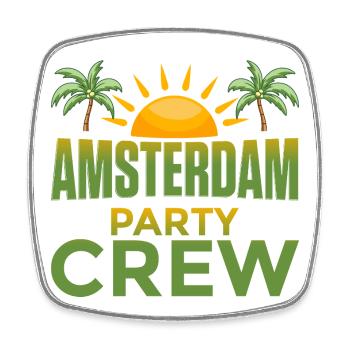 Amsterdam Party Crew - Magnet carré - blanc - Devant