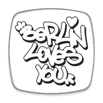 BLY - Berlin t’aime - Tag - Magnet carré - blanc - Devant